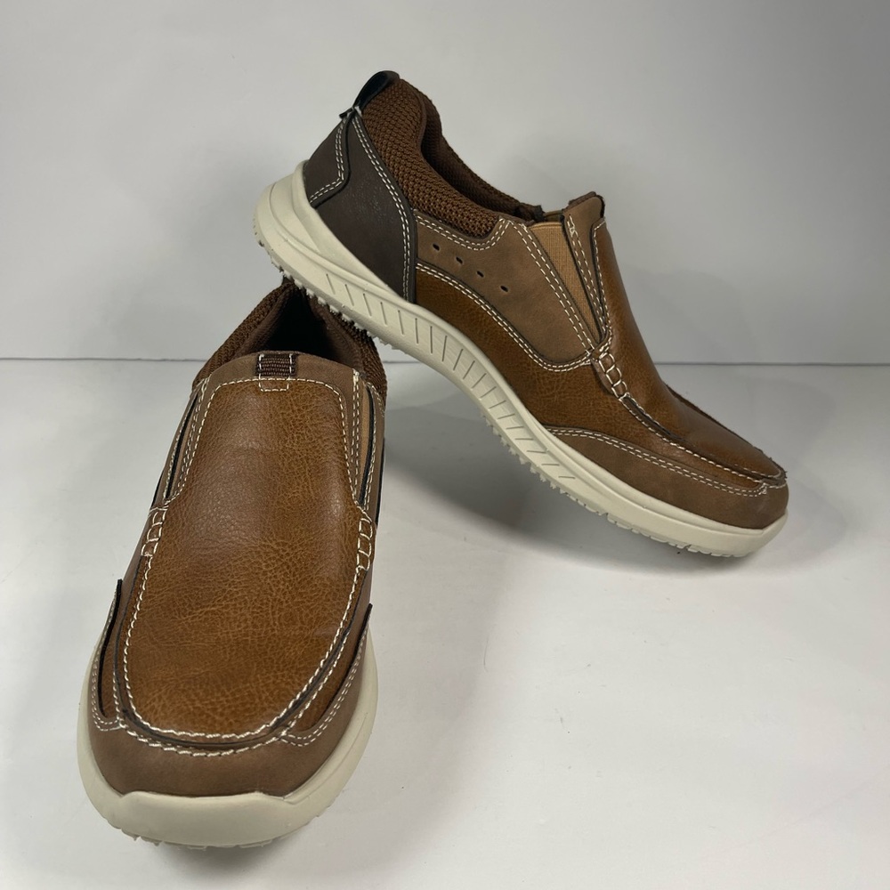 Nunn Bush Conway Moc Toe Slip-On Men's Slip On Loafer Size 7.5 M Tan Brown
